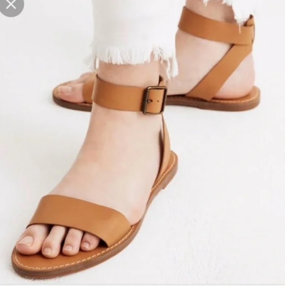 Madewell Boardwalk brown leather ankle strap sandals sz 10 new SH126
